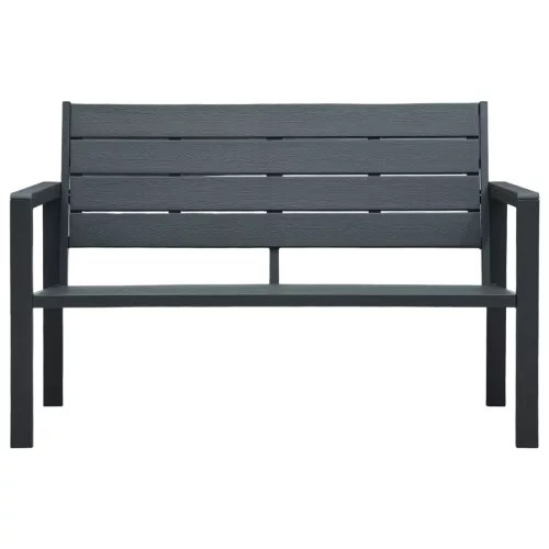  szürke fautánzatú HDPE kerti pad 120 cm