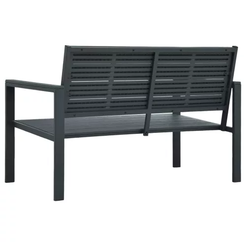  szürke fautánzatú HDPE kerti pad 120 cm