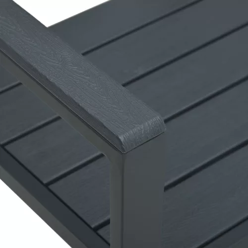  szürke fautánzatú HDPE kerti pad 120 cm