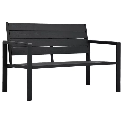  fekete fautánzatú HDPE kerti pad 120 cm