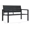  fekete fautánzatú HDPE kerti pad 120 cm