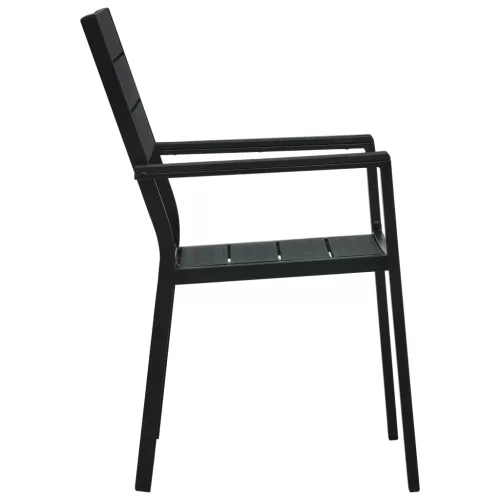  4 darab fekete fautánzatú HDPE kerti szék