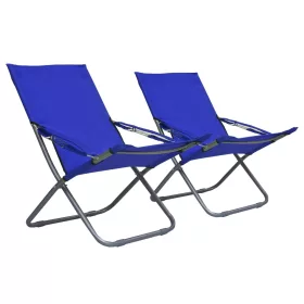  2 db összecsukható kék szövet strandszék