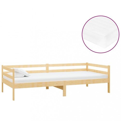 VID Okvir za krevet od bagremovog drva s madracem smeđi 140 x 200 cm
