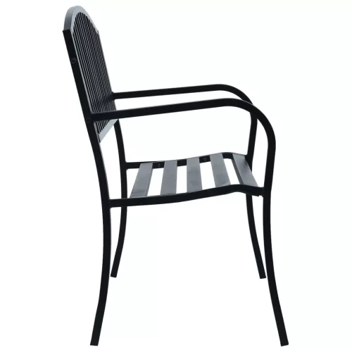 fekete acél kerti pad 125 cm