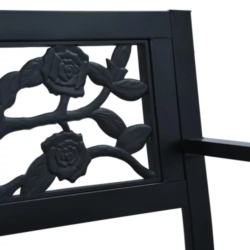  fekete acél kerti pad 125 cm