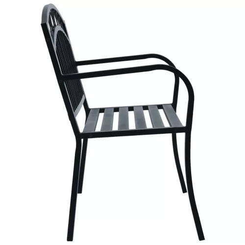  fekete acél kerti pad 125 cm