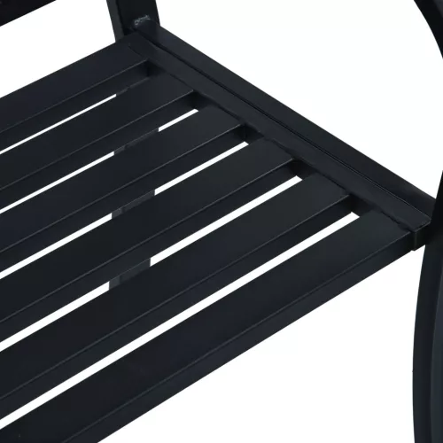  fekete acél kerti pad 125 cm