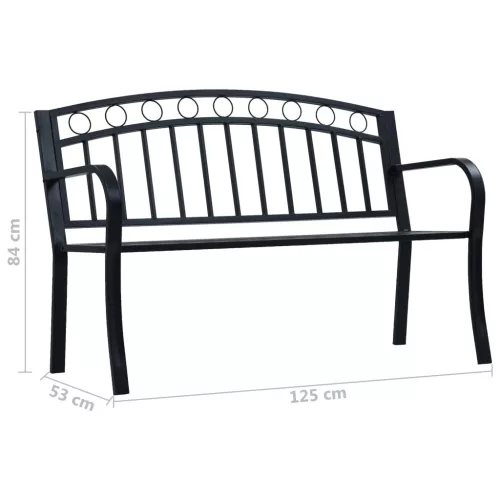  fekete acél kerti pad 125 cm