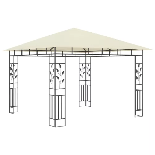  krémszínű pavilon szúnyoghálóval 3 x 3 x 2,73 m 180 g/m²