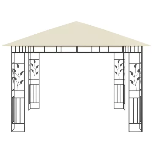  krémszínű pavilon szúnyoghálóval 3 x 3 x 2,73 m 180 g/m²