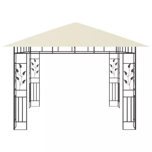  krémszínű pavilon szúnyoghálóval 3 x 3 x 2,73 m 180 g/m²