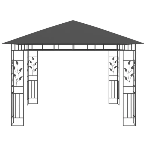  antracitszürke pavilon szúnyoghálóval 3 x 3 x 2,73 m 180 g/m²