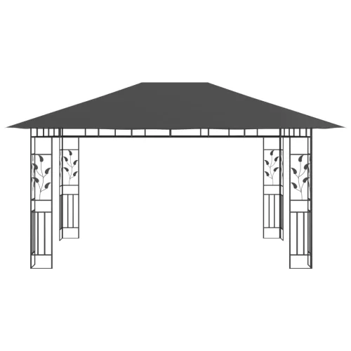  antracitszürke pavilon szúnyoghálóval 4 x 3 x 2,73 m 180 g/m²