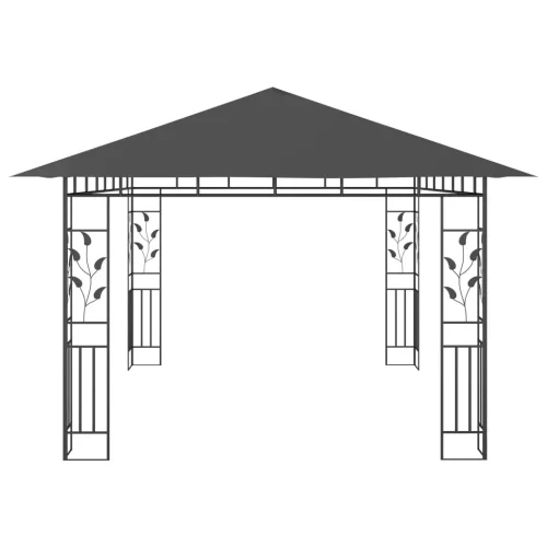  antracitszürke pavilon szúnyoghálóval 4 x 3 x 2,73 m 180 g/m²
