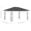  antracitszürke pavilon szúnyoghálóval 4 x 3 x 2,73 m 180 g/m²