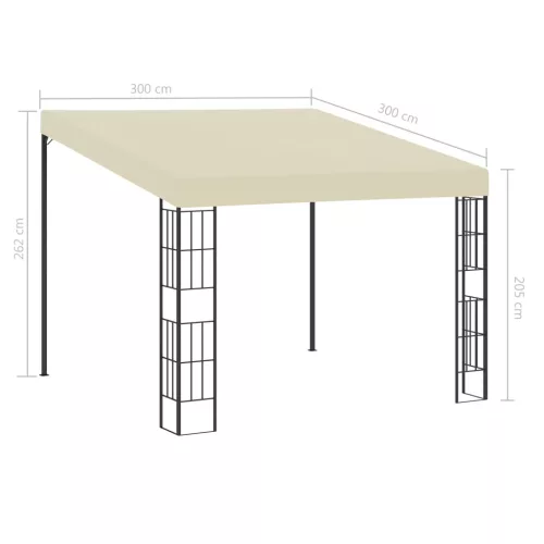  krémszínű falra szerelhető szövetpavilon 3 x 3 m