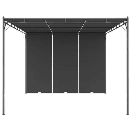  antracitszürke kerti pavilon oldalfüggönnyel 4 x 3 x 2,25 m