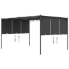  antracitszürke kerti pavilon oldalfüggönnyel 4 x 3 x 2,25 m