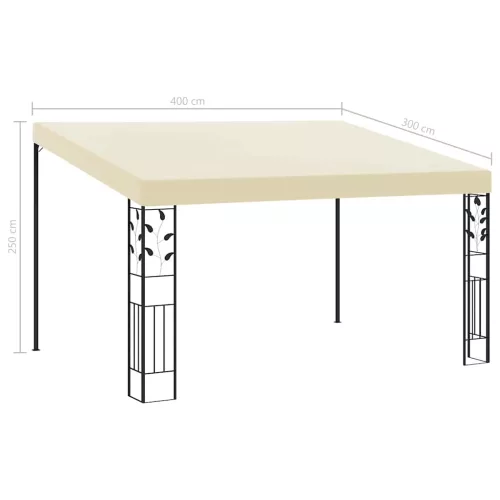 krémszínű falra szerelhető pavilon 4 x 3 x 2,5 m