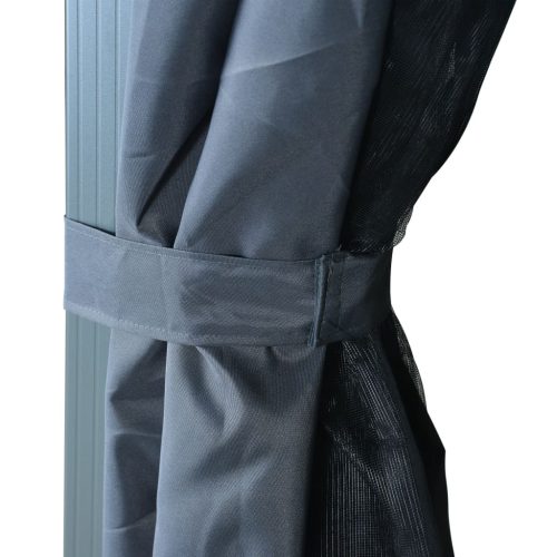  antracitszürke alumíniumpavilon függönnyel 400 x 300 cm