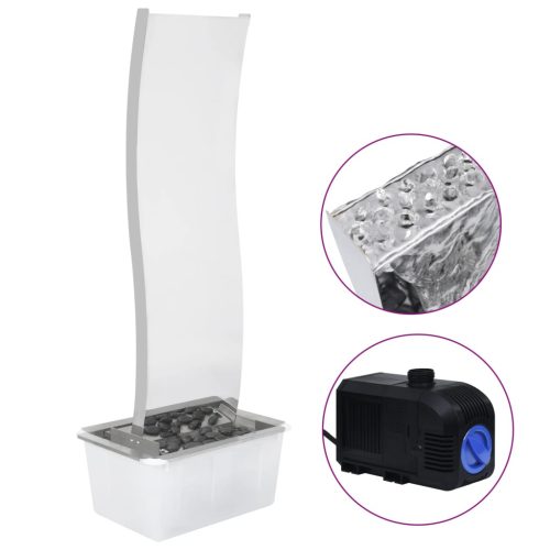  kerti ívelt rozsdamentes acél szökőkút szivattyúval 130 cm