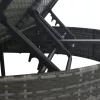  2 személyes szürke polyrattan kerti napozóágy párnával