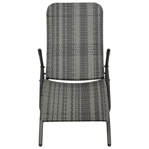  szürke összecsukható polyrattan napozóágy