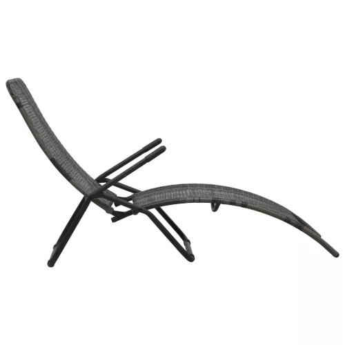  szürke összecsukható polyrattan napozóágy