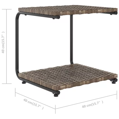  2-személyes barna polyrattan kerti napozóágy párnákkal