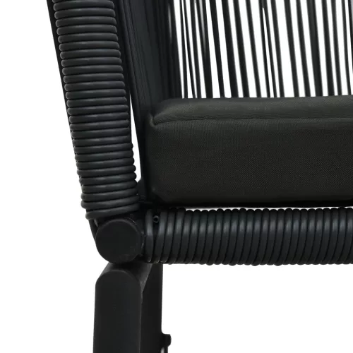  2 db fekete PE rattan kerti szék