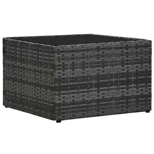  5-részes szürke polyrattan kerti ülőgarnitúra párnákkal