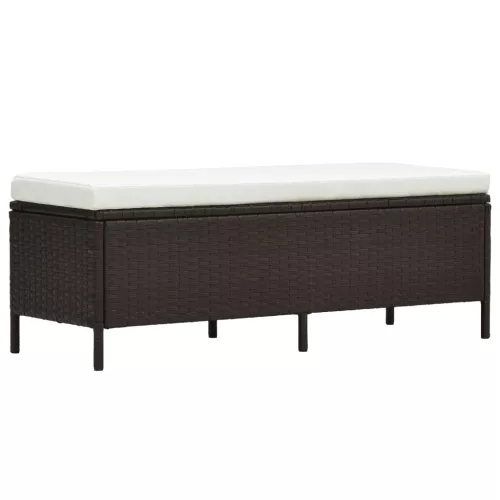  3-részes barna polyrattan kerti bútorgarnitúra párnákkal
