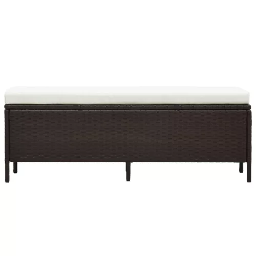  3-részes barna polyrattan kerti bútorgarnitúra párnákkal