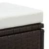  3-részes barna polyrattan kerti bútorgarnitúra párnákkal
