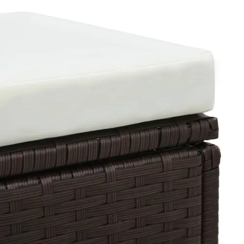  3-részes barna polyrattan kerti bútorgarnitúra párnákkal