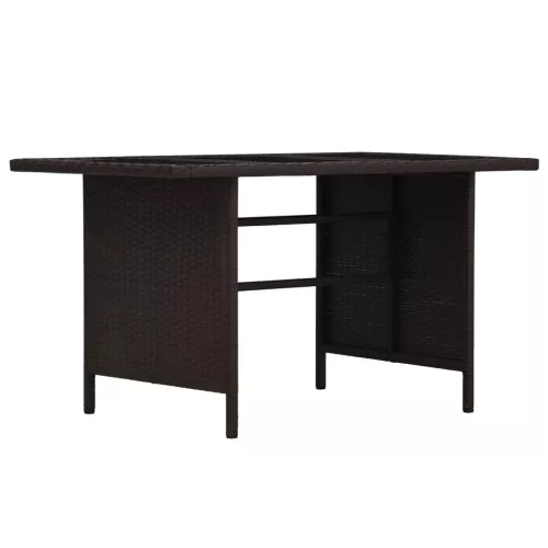  3-részes barna polyrattan kerti bútorgarnitúra párnákkal