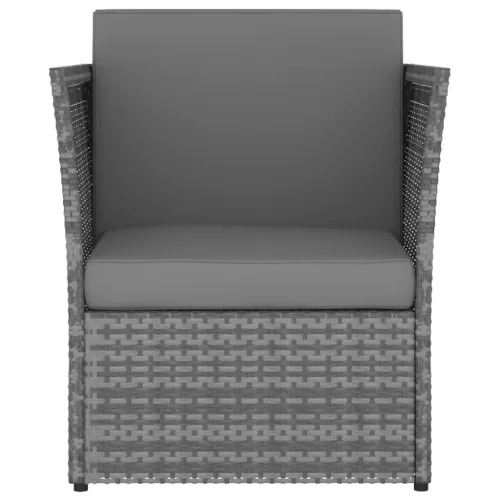  antracitszürke kerti polyrattan szék zsámollyal