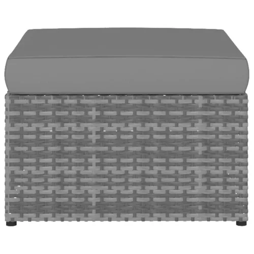  antracitszürke kerti polyrattan szék zsámollyal