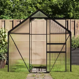  antracitszürke alumínium melegház alapzattal 4,75 m²