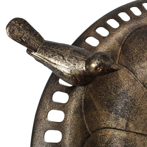  bronzszínű műanyag kerti madárfürdető