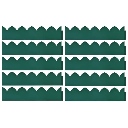  10 db zöld polipropilén gyepszegély 65 x 15 cm