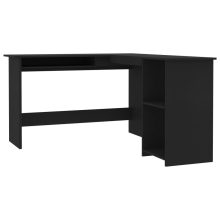   VID fekete forgácslap L-alakú sarok-íróasztal 120 x 140 x 75 cm