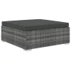  8 részes szürke polyrattan kerti bútorszett párnákkal