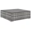  8 részes szürke polyrattan kerti bútorszett párnákkal