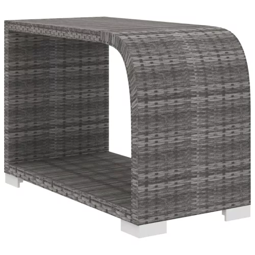  8 részes szürke polyrattan kerti bútorszett párnákkal