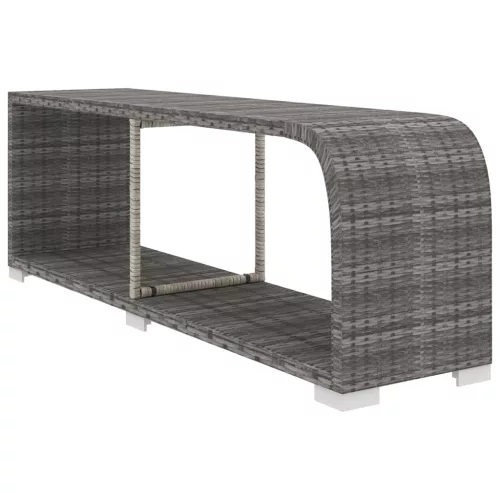  8 részes szürke polyrattan kerti bútorszett párnákkal