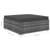  8 részes szürke polyrattan kerti bútorszett párnákkal