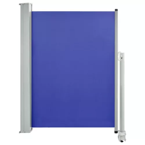  kék behúzható oldalsó teraszi napellenző 100 x 300 cm