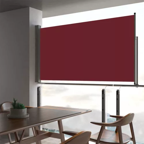  piros behúzható oldalsó terasz napellenző 160 x 300 cm